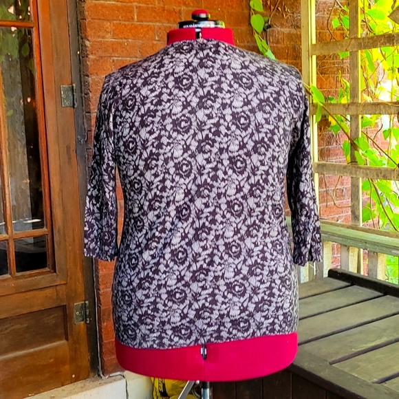 Talbots lace print sweater, 1X - Picture 2 of 3